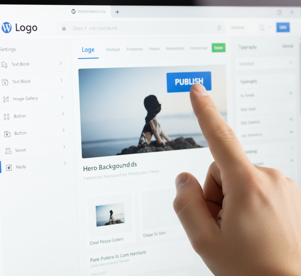 A shot of the clean, user-friendly WordPress or Elementor interface.